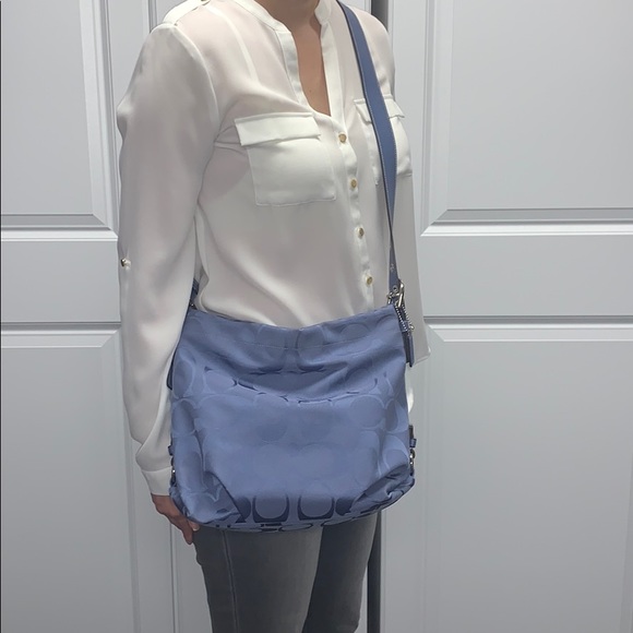 Coach Fabric bag w/leather trim & adjustable strap - Picture 2 of 9